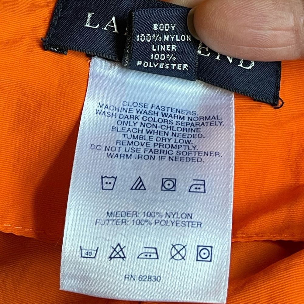 Lands End Men's orange Swim & hiking shorts lined has built in belt - Picture 7 of 13
